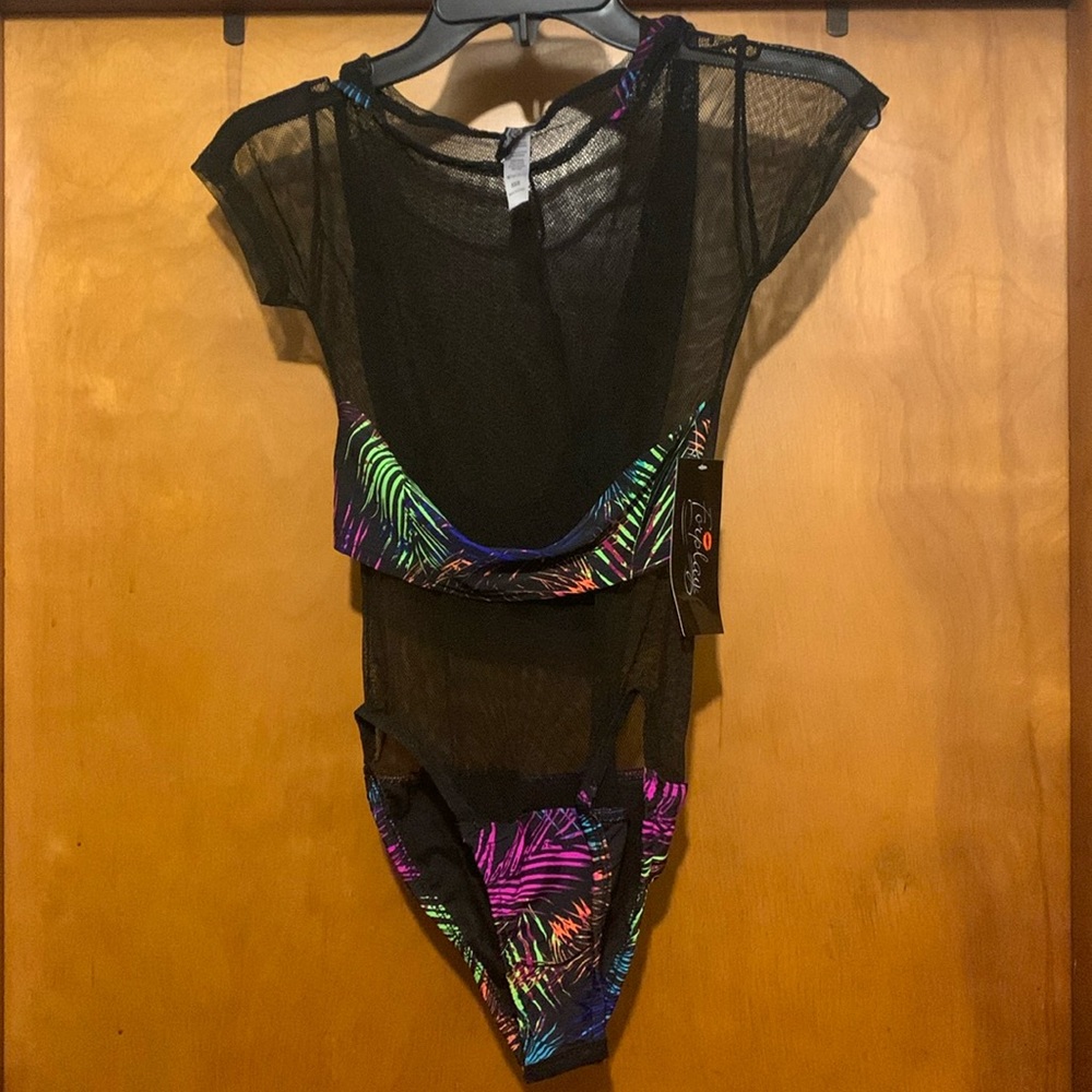 NWT Foreplay XS/S Mesh Bathing Suit with Hoodie